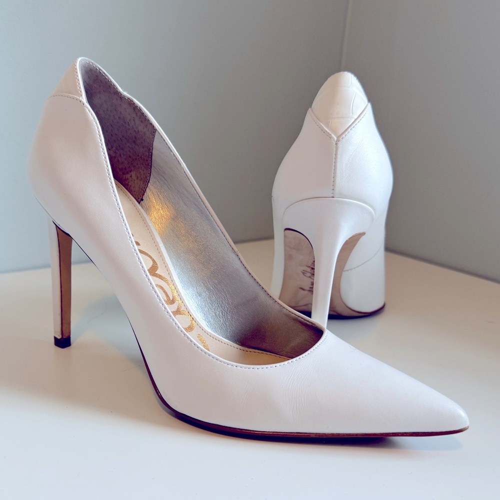 White Leather Pumps